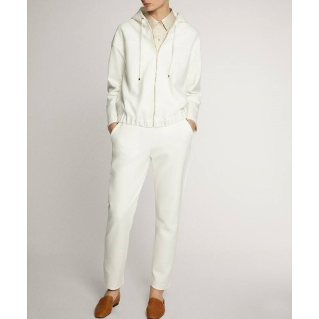 Massimo Dutti Kadın Beyaz Kapüşonlu Sweatshirt 6849/679/251