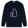 Bluemint Tyler Motifli Pamuk Sweatshirt Dark Navy