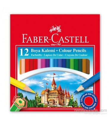 Faber-Castell Karton Kutu Boya Kalemi 12 Renk Yarım Boy