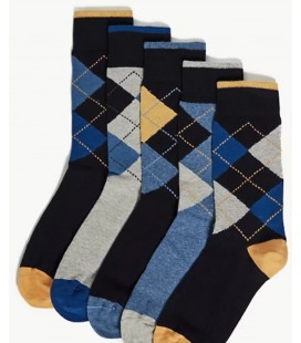 Marks&Spencer 5'li Cotton Cool & Fresh ™ Desenli Çorap  T101165C