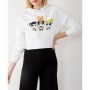 Eka Kadın Krem Renkli Power Girl Baskılı Kapişonlu Sweatshirt