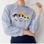 Eka Kadın Gri Renkli Power Girl Baskılı Kapişonlu Sweatshirt