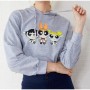 Eka Kadın Gri Renkli Power Girl Baskılı Kapişonlu Sweatshirt