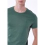 Dufy Yeşil Bisiklet Yaka Düz Erkek T-SHIRT DU1999041004