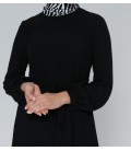 Armine Kadın Siyah Kemer Detaylı Elbise 9K9840