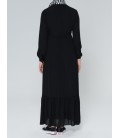 Armine Kadın Siyah Kemer Detaylı Elbise 9K9840