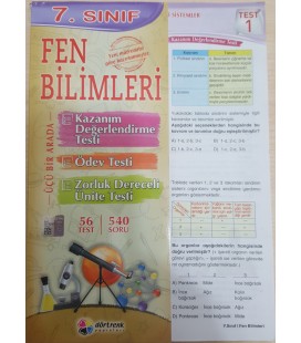 7.SINIF FEN BİLİMLERİ YAPRAK TEST Dörtrenk Yayınları