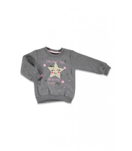 Tuffy Mutlu Surat Üç İp Baskılı Kız Bebek Sweatshirt 19KTFYKSWT013