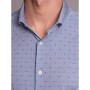 Dufy Erkek Mavi Nokta Desenli Slim Fit Gömlek DU3194015034