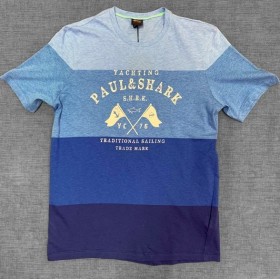 Paul & Shark Cotton Mavi Bisiklet Yaka Erkek Tişört E19P1136
