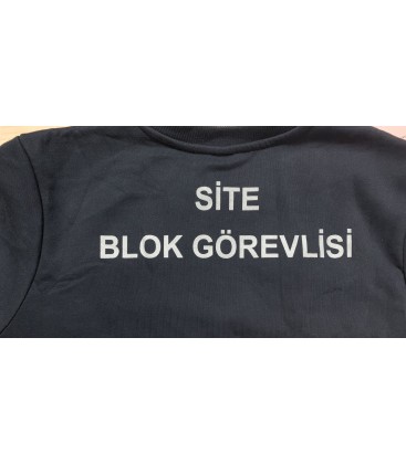 Site Blok Görevlisi Baskılı Sweatshirt