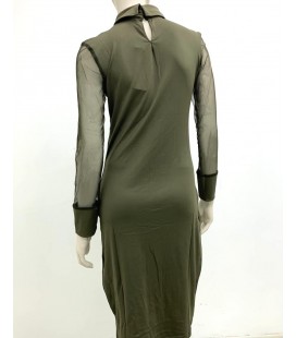 MissBlack Kadın Transparan Elbise Haki 1085