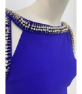 Joymiss Kadın Taş Detaylı Saks Elbise 10331