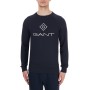 Gant Erkek Siyah Baskılı Bisiklet Yaka Sweatshirt 2046062