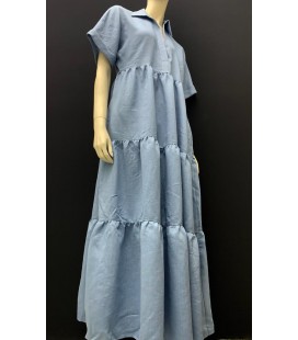 Bej Kadın Mavi Elbise BJ11-8115