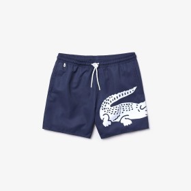 Lacoste Erkek Timsah Baskılı Lacivert Şort Mayo MH6281.166