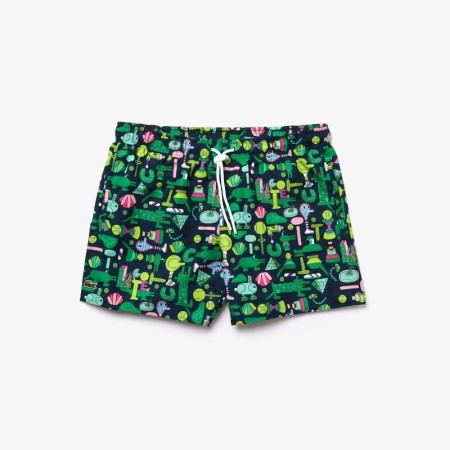 Lacoste X Jeremyville Erkek Baskılı Renkli Şort Mayo MH0221