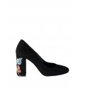 İnci Hakiki Deri Süet Siyah Kadın Klasik Topuklu Ayakkabı 6791 120130008810