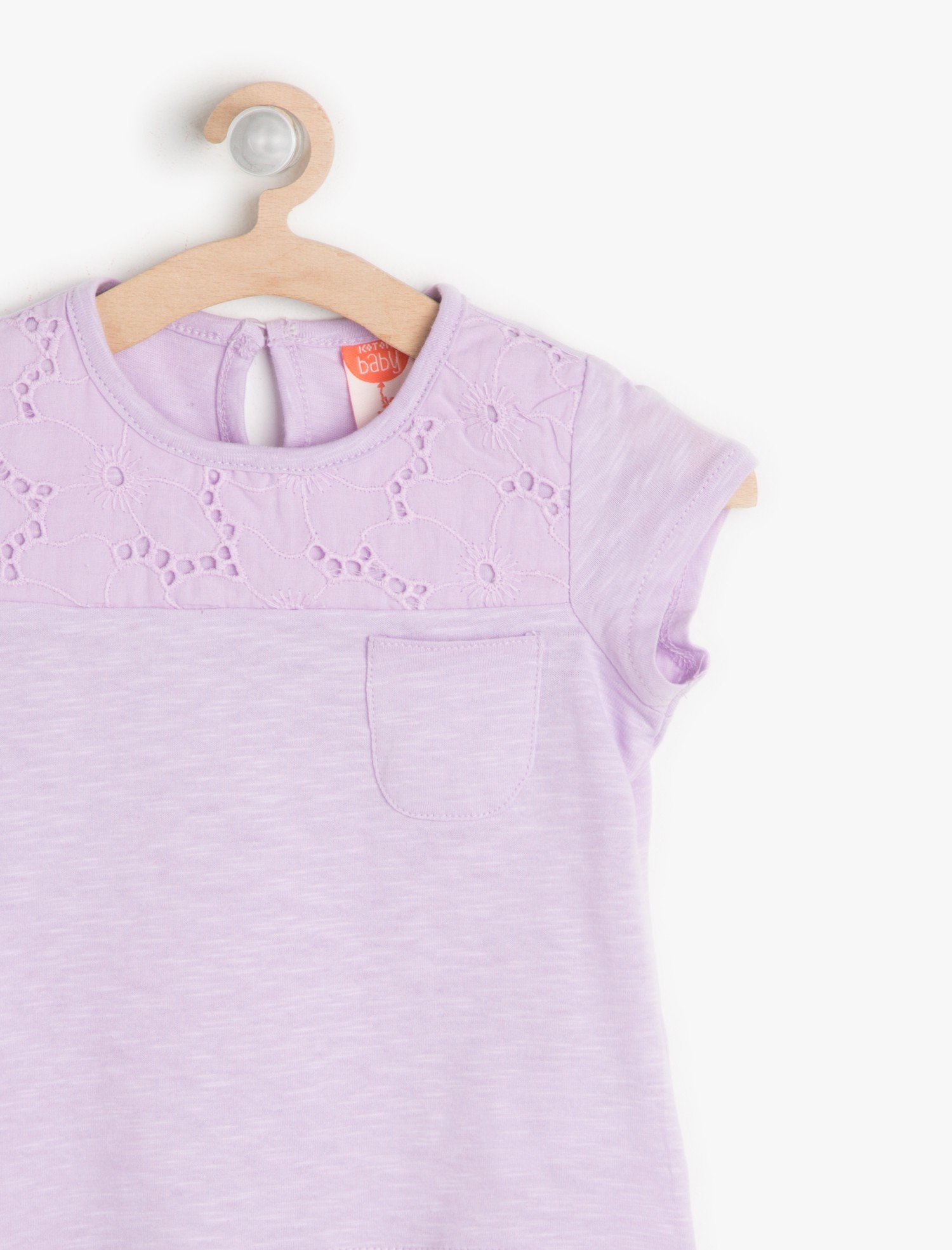 Koton Kız Bebek Dantel Detaylı TShirt 6YMG19562OK311