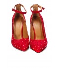İnci Hakiki Deri Süet Kırmızı Kadın Klasik Topuklu Ayakkabı  6727 120130008718