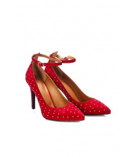İnci Hakiki Deri Süet Kırmızı Kadın Klasik Topuklu Ayakkabı  6727 120130008718