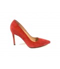 İnci Hakiki Deri Süet Kırmızı Kadın Klasik Topuklu Ayakkabı 7038 120130009065