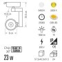 Cata CT-5319  23W Led Ray Spot Armatür - Beyaz Işık