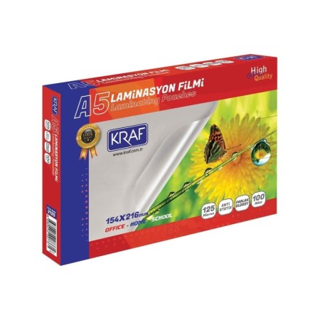 Kraf Laminasyon Filmi Parlak A5 125mıc 100lü 2125