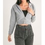 Fullamoda Fermuarlı Kısa Sweatshirt