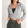 Fullamoda Fermuarlı Kısa Sweatshirt