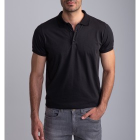 Dufy Siyah Polo Yaka Baskılı Erkek T-Shirt DU2172041003