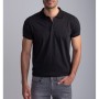 Dufy Siyah Polo Yaka Baskılı Erkek T-Shirt DU2172041003