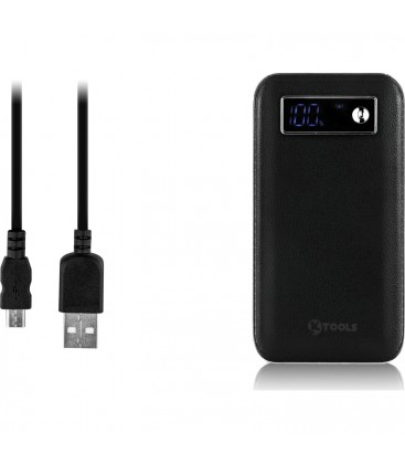Ktools Display 6000 Mah Çift USB Girişli Ekranlı Powerbank Siyah