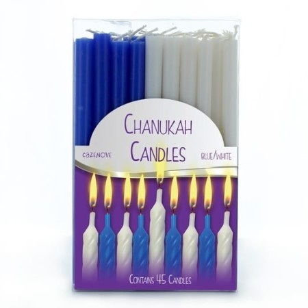 Candles Chanukah Mum White & Blue 45 Adet