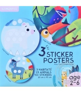 Kidmosfer - 3'lü Sticker Poster - Orman Kutup ve Çiftlik