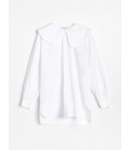Reserved Kadın Yuvarlak Yakalı Pamuklu Beyaz Gömlek 0604C-00X