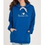 Selin Baltacıoğlu Mavi Kapüşonlu I Love Burnumun Diki Sweatshirt