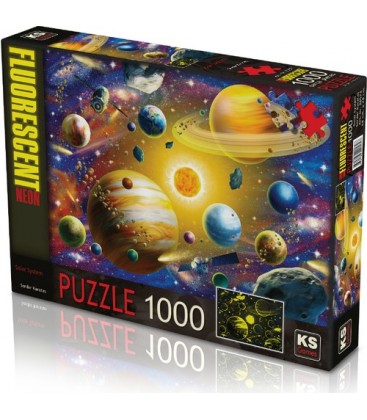 Ks Games 1000 Parça Solar System Puzzle Gece Parlayan Neon