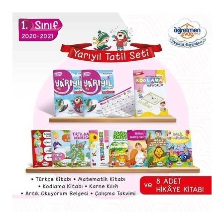 Öğretmen Evde 1. Sınıf Yarıyıl Tatil Kitabı Seti