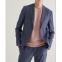 Avva Erkek Koyu Mavi Kurtağzı Yaka Çizgili Seersucker Slim Fit Torba Cepli Lightweiht Ceket A11y4000