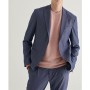 Avva Erkek Koyu Mavi Kurtağzı Yaka Çizgili Seersucker Slim Fit Torba Cepli Lightweiht Ceket A11y4000