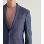 Avva Erkek Koyu Mavi Kurtağzı Yaka Çizgili Seersucker Slim Fit Torba Cepli Lightweiht Ceket A11y4000