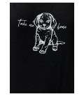 Mavi Köpek Baskılı Siyah Tişört 1600034-900