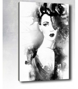 Kadın Portre Siyah Beyaz Kanvas 30x20cm