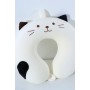 YOYOSO Kedi Desenli Yumuşak U Tipi Seyahat Gezi Boyun Yastığı Krem 31 X 28 Cm