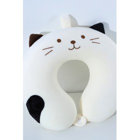 YOYOSO Kedi Desenli Yumuşak U Tipi Seyahat Gezi Boyun Yastığı Krem 31 X 28 Cm