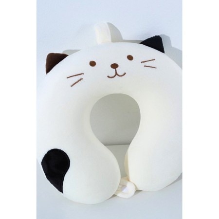 YOYOSO Kedi Desenli Yumuşak U Tipi Seyahat Gezi Boyun Yastığı Krem 31 X 28 Cm
