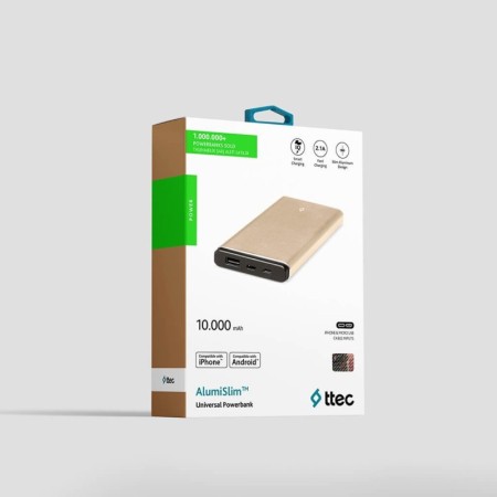 Ttec AlumiSlim 2BB141A 10000 mAh Altın Taşınabilir Şarj Cihazı