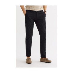 Avva Erkek Siyah Yandan Cepli Armürlü Slim Fit Pantolon A01y3038
