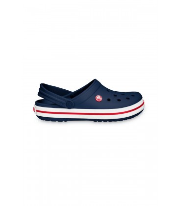 Crocs Lacivert Unisex Crocband Kenarı Kırmızı Beyaz Çizgili Terlik 11016-410